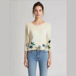 Vintage MIRASOL Embroidered Appliqué Top Small